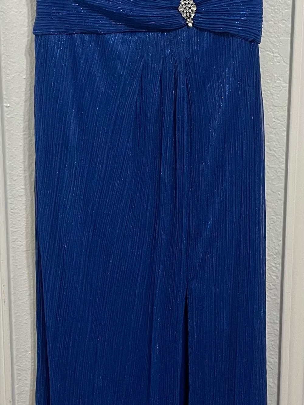 R&M Richards Royal Blue Maxi Skirt with Rhinestone Accent